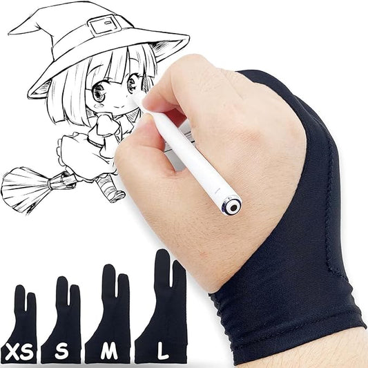Timebetter Drawing Glove, Artist Glove for Drawing Tablet iPad, Digital Art Palm Rejection Glove, Good for Left and Right Hand – M, 2 Pack