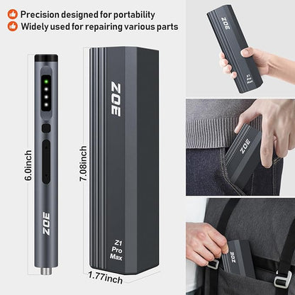 ZOE Electric Screwdriver, Mini Precision Screwdriver Set Cordless Screw driver Kit Small Power Magnetic Storage Bits, Settings Repair Tool Kit for Electronics Laptop Phone Camera Glasses Watch