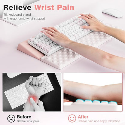 Ospelelf Ergonomic Keyboard Wrist Rest Pad Comfortable Keyboard Stand Riser Holder Pad for Office Gaming