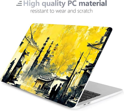 Batianda Design Case for M1 MacBook Air 13 Inch Model A2337 A2179 A1932 2021 2020 2019 Release,3D Painted Landscape Series Hard Shell with Keyboard Cover & Screen Protector, Autumn