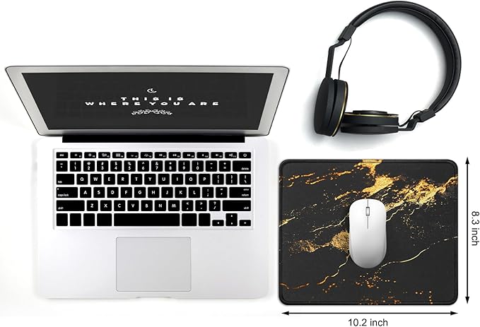 JIKIOU 3 Pack Mouse Pad with Stitched Edge,Portable Size-10.2x8.3in Gilding