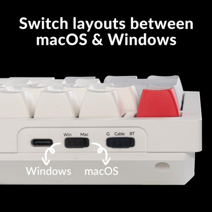 Keychron Q6 Max QMK/LAUNCHER Wireless Bluetooth/2.4 GHz/USB-C Wired Custom Mechanical Keyboard, Full Size Programmable Knob RGB Backlit Hot-Swappable Gateron Brown Switch for Mac Windows Linux - White