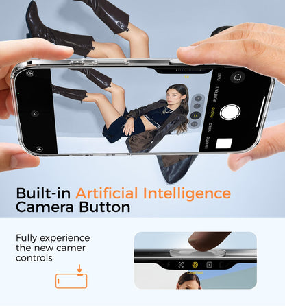 MAGIC JOHN 360° Rotatable Magnetic Invisible Stand for iPhone 16 Pro Case [Camera Control Button] [Compatible with MagSafe] 16FT Shockproof for iPhone 16 Pro Case 6.3'' with Kickstand, Clear