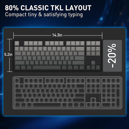 Redragon K707 HE Rapid Trigger Gaming Keyboard, 87 Keys TKL Wired Mechanical Keyboard w/Hyper-Fast Actuation Hall Effect Magnetic Switch, Actuation Point Adjustable, Side Printed PBT Gradient Keycaps