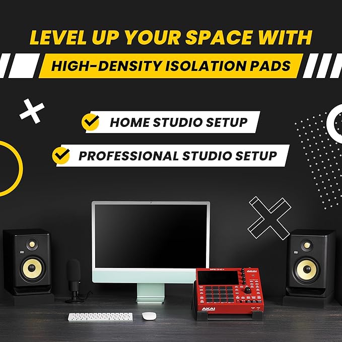 Sound Addicted - Studio Monitor Isolation Pads suitable for 6.5, 7 and 8 Inches Large Speakers | Reduce Vibrations and Fits most Stands - Pair | SMPad 8
