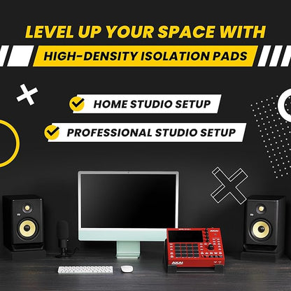 Sound Addicted - Studio Monitor Isolation Pads suitable for 6.5, 7 and 8 Inches Large Speakers | Reduce Vibrations and Fits most Stands - Pair | SMPad 8