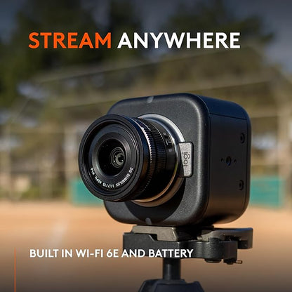 Logitech for Creators Mevo Core Wireless Live Streaming Camera, 4K Video Camera with Interchangeable Lens, Multicam Ready, Intuitive App Control