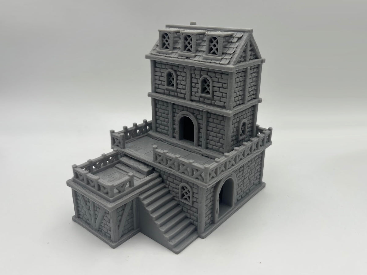 Paintable Tabletop Miniature Building Terrains Compatible with D&D and Alike RPG War Games - 18mm/28mm Scale Scenery with Medieval Gothic Architecture Style (18mm Scale)