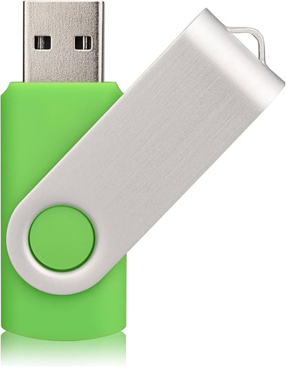 Aiibe 10 Pack 64 GB USB Flash Drives Thumb Drive Jump Drives 64GB 2.0 Flash Drive Bulk (10 Mixed Colors: Black Blue Red Green Orange White Yellow Pink Purple Silver)