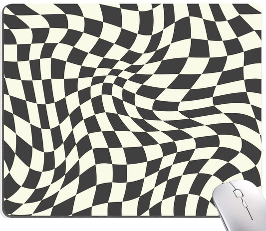 SANWUMIAN Mouse Pad with Abstract Art Design, Square Waterproof Non-Slip Rubber Base Mouse Mat for Office Laptop, Modern Boho Leaves
