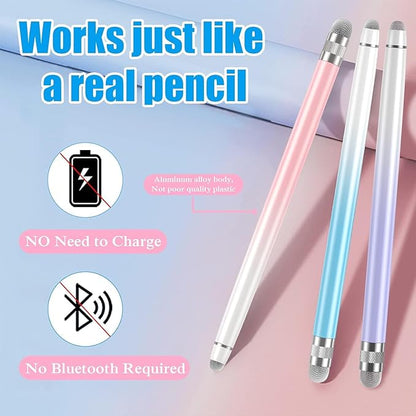 3PCS Stylus Pens for Touch Screens, Stylus Pen for iPhone/iPad/Tablet Android/Microsoft/Surface, Compatible with All Touch Screens(Purple/Pink/Blue)