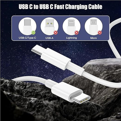 3-Pack 10FT 60W USB C to USB C Cable, Type C to Type C Cable,Fast Charging Cable for iPhone 16 15 Pro Plus Pro Max，for Galaxy S24 S23, for iPad Pro/Air, for MacBook Pro/Air and More