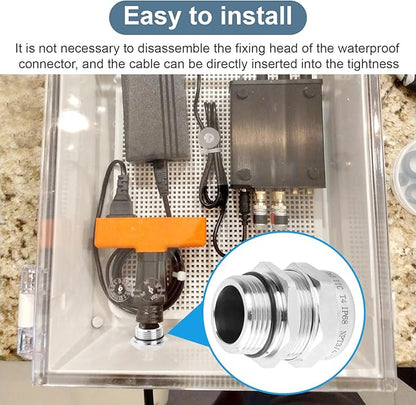 NPT 3/4" Stainless Steel Waterproof Cable Gland IP68 Waterproof Cable Gland Adjustable 13-18mm Cable Gland Protectors - 2 Pcs