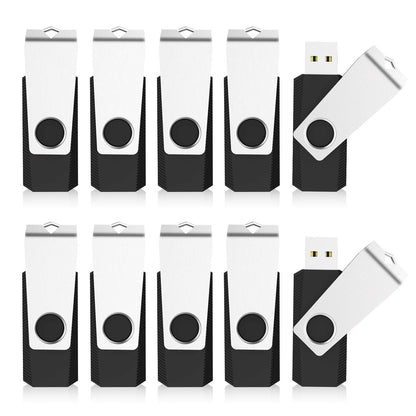 KEXIN Bulk USB 50 Pack 1GB USB Flash Drives Flash Drive Thumb Drive Bulk Flash Drives Swivel USB 2.0 (1G, 50PCS, Black)