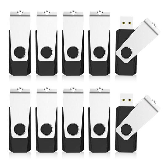 KEXIN Bulk USB 50 Pack 1GB USB Flash Drives Flash Drive Thumb Drive Bulk Flash Drives Swivel USB 2.0 (1G, 50PCS, Black)