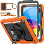 SEYMAC stock Case for iPad (A16) 11th/10th Generation 11''/10.9'' 2025/2022, Full-Body Drop Protection Case with Screen Protector &360° Rotate Hand Strap/Stand, Black+Orange