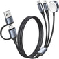 3 in 2 Multi Charging Cable for Apple Watch Charger, Nylon Braided 4FT Multi Chargers for All Devices, USB C Multiple Charger Cord Compatible with iPhone 16 15 14/iWatch UItra/SE/9-1/Galaxy Android