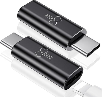 Temdan 2 Pack Lightning to USB C Adapter for iPhone 15/16 Pro/Pro Max/Plus, Support Audio/OTG Adapter, Type C Charger Connector Cable, Black