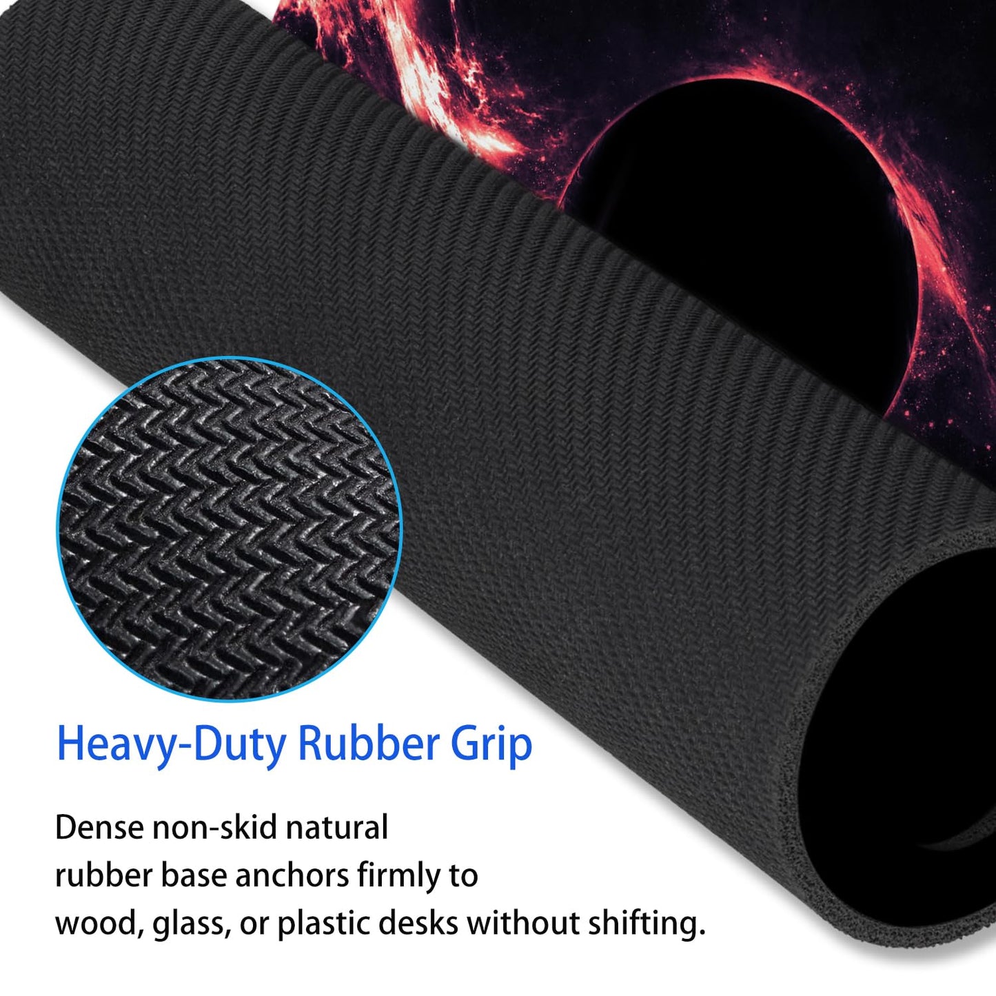 SHALYSONG Sci-Fi Black Hole Mouse Pad, 9.5"x7.9" Non-Slip Laptop Mousepad