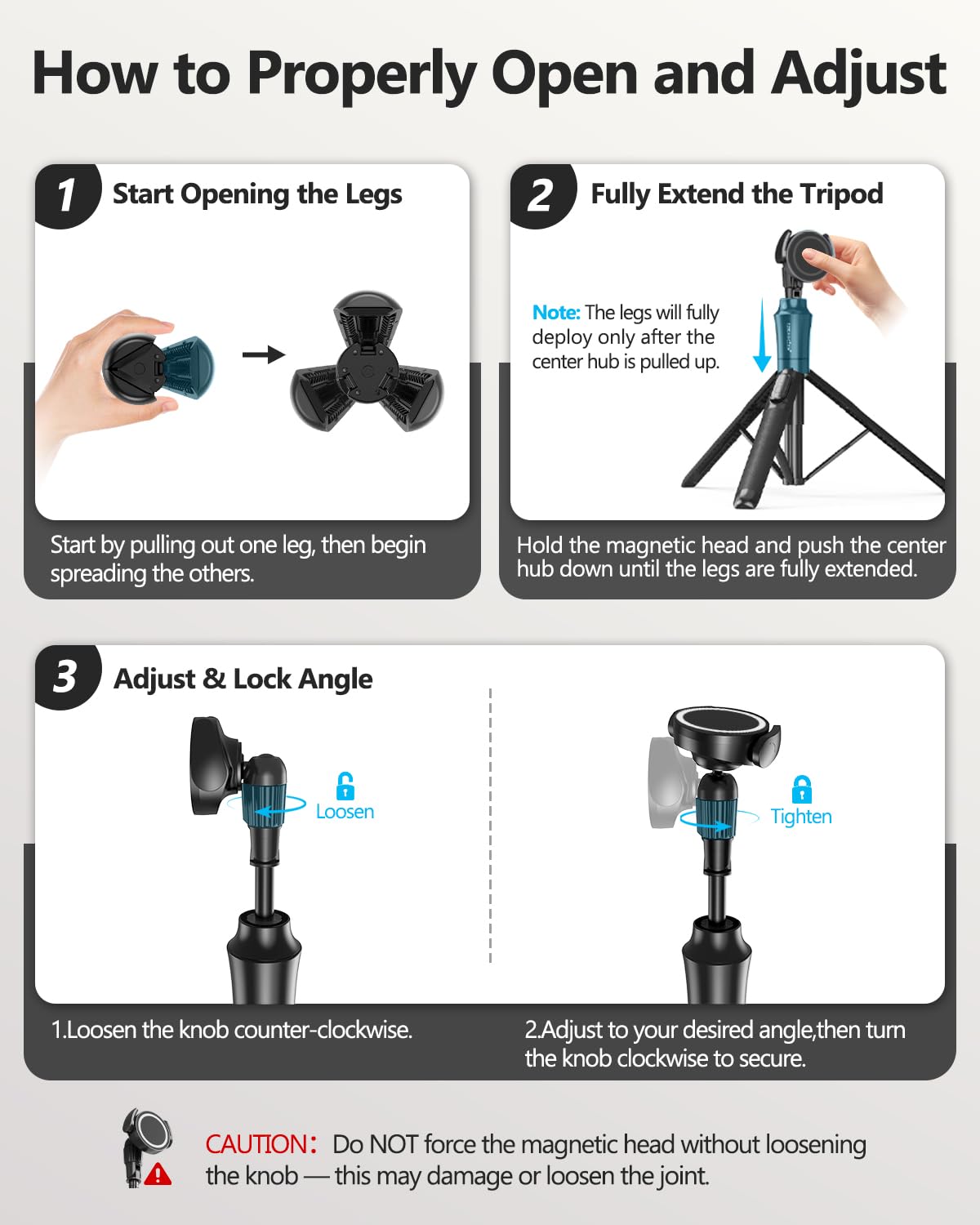 UBeesize 62'' Magnetic Selfie Stick Phone Tripod with Wireless Remote, Extendable Cell Phone Tripod Stand, Compatible with MagSafe, Cellphone Tripod for iPhone 17 16 15 14 13 12 and Android Phones