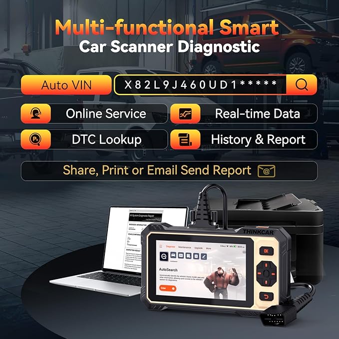 THINKCAR THINKSCAN 662 OBD2 Scanner,Car Diagnostic Tool with Bidirectional Active Test,Car Scanner Engine ABS SRS Transmission,Scanner for Car with 12 Reset,CAN FD & FCA SGW,Lifetime Free Update