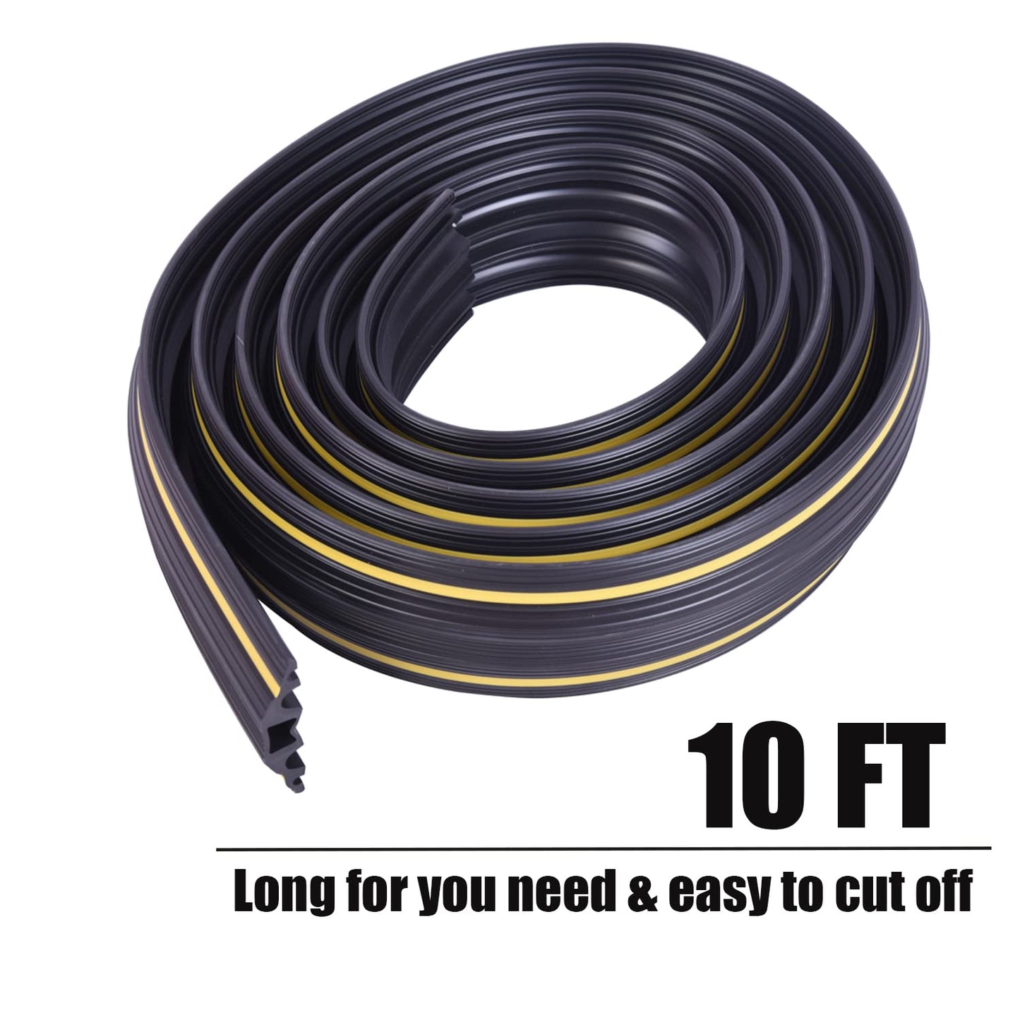 10FT Cord Cover, Flexible Floor Cable Cover, Cord Hider to Organize and Protect Wire, Wire Covers for Home and Office (10ft, 5 Channel)