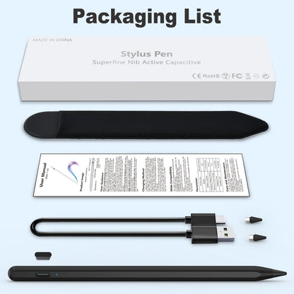 Stylus Pen for iOS&Android Touch Screens, Active Pencil for Samsung, Smart Digital Stylus Pens for Lenovo/Huawei/Vivo/Mi and Other Tablets, iPhone/Samsung/Google Pixel Smart Phones Drawing&Writing