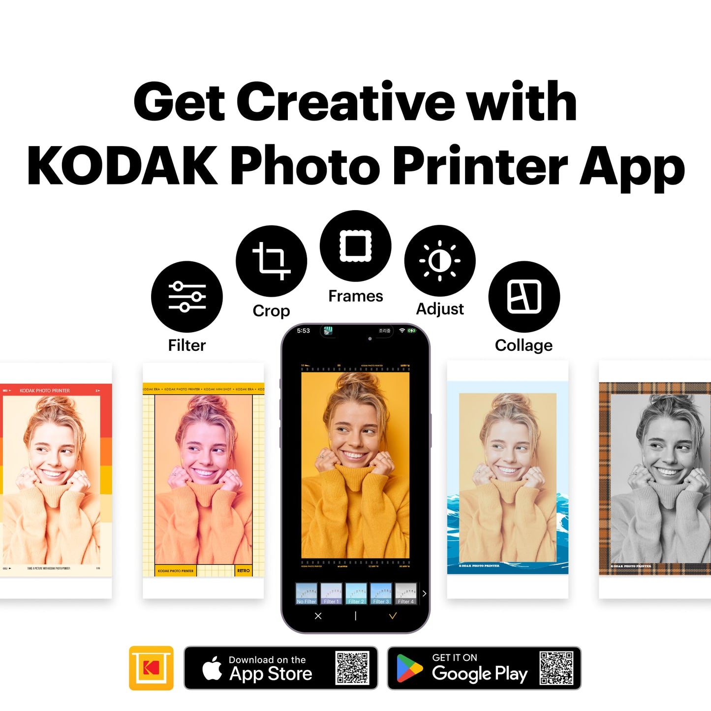 KODAK Dock Plus 4x6 Photo Printer, Smartphone Docking, 4PASS, 50 Sheets