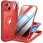 Miracase for iPhone 13 Case 6.1'',Full-Body Magnetic Clear Bumper Case with Built-in 9H Tempered Glass Screen Protector,Military Drop Protection Outdoor Phone Case — iPhone 14