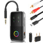 Bluetooth Transmitter Receiver aptX Adaptive/Low Latency/HD Bluetooth Adapter 5.2 Support 2 AirPods Phones, Wireless Audio Receiver 3.5mm Aux Headphone Jack Adapter for Airplane Travel/TV/Home Stereo