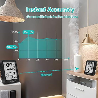 Indoor Humidity Meter Hygrometer 3Pack, Room Thermometer for Accurate Room Temperature Monitor, Digital Hygrometer with Indoor Thermometer for Home, Baby Nursery, and Humidity Sensor Enhanced Comfort