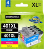 LC401XL Ink Cartridge Replacement for Brother LC401 LC 401 XL High Yield Ink Cartridges Compatible for Brother MFC-J1010 MFC-J1012 MFC-J1170 MFC-J1800 DCP-J1800DW DCP-J1140DW (BCMY, 4 Pack)