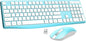 Wireless Keyboard and Mouse Combo, Lovaky 2.4G Full-Sized Ergonomic Keyboard Mouse, 3 DPI Adjustable Cordless USB Keyboard and Mouse, Quiet Click for Computer/Laptop/Windows/Mac (1 Pack, Blue)