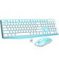 Wireless Keyboard and Mouse Combo, Lovaky 2.4G Full-Sized Ergonomic Keyboard Mouse, 3 DPI Adjustable Cordless USB Keyboard and Mouse, Quiet Click for Computer/Laptop/Windows/Mac (1 Pack, Rose)