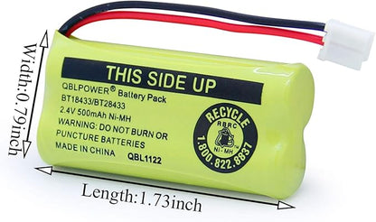 BT18433 BT28433 BT-8300 BATT-6010 Rechargeable Battery BT184342 BT284342 BT1011 BT1018 BT1022 BT1031 89-1326-00-00/89-1330-01-00/CPH-515D 2.4V(Pack of 4)