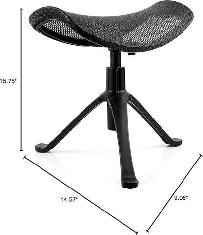 Footrest for Desk Adjustable Height 2-in-1 Function Rotatable Ergonomic Under Desk Footrest Ottoman Stool Rolling Leg Rest for Home Office (Black)