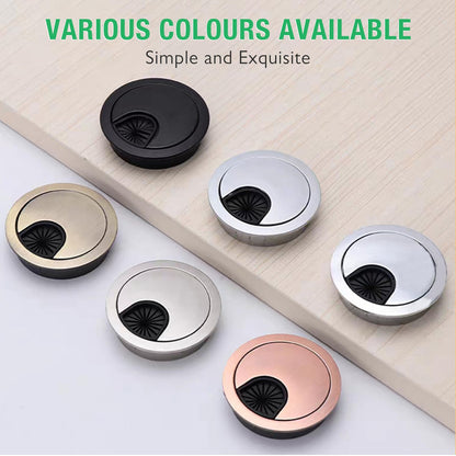 EASYEAH 2 Pcs Desk Grommet 2-1/16" / 53 mm, Desk Cord Hole Cover, Cable Grommet Metal Zinc Alloy Materilal, Desk Hole Grommet for Home & Office Pc, Detachable Cable Cord Organizer-Bright Silver