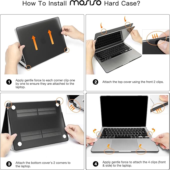 MOSISO Compatible with MacBook Air 13 inch Case 2025 2024 2023 2022 M4 A3240 M3 A3113 M2 A2681, Plastic Hard Shell&Keyboard Cover&Screen Film&Type C for MacBook Air 13.6 inch Case, White