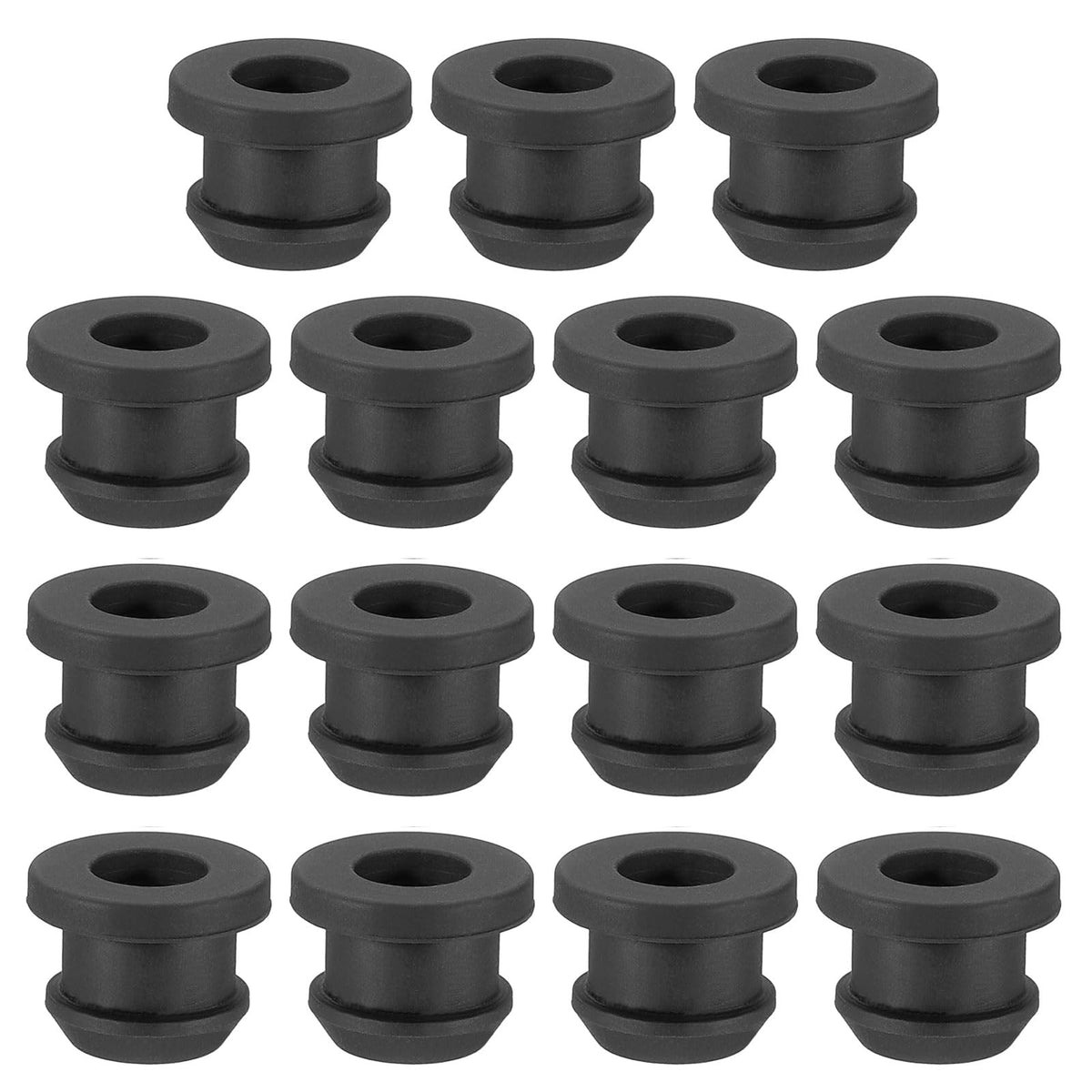 PATIKIL 32.6mm / 1-1/4 Inch Drill Hole,1 Inch ID Rubber Grommets, 3Pcs Top Hat Grommet for Wiring Eyelet Ring Gasket Automotive Firewall Cable Hole Plugs Wires Protection, Black