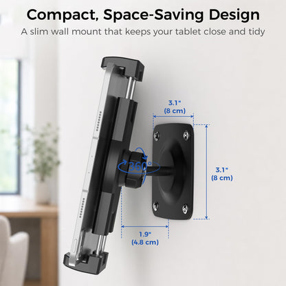 Keuvirya iPad Wall Mount, Universal 360° Rotating Tablet Wall Mount Holder