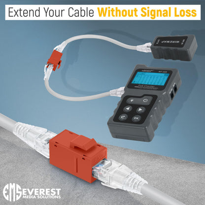 Everest Cat6 RJ45 Keystone Coupler (24-Pack) in Orange - RJ45 Coupler - Cat 6 Couplers - Female to Female Cat6 Keystone Jacks - Ethernet Couplers - Ethernet Cable Extender