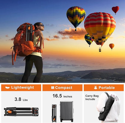 JOILCAN Tripod for Camera, 81" Aluminum Camera Tripod, 83" DSLR Tripods & Monopods, Heavy Duty Travel Tripod for Binoculars Spotting Scope Telescope, Professional Complete Tripod Units, Payload 35lb