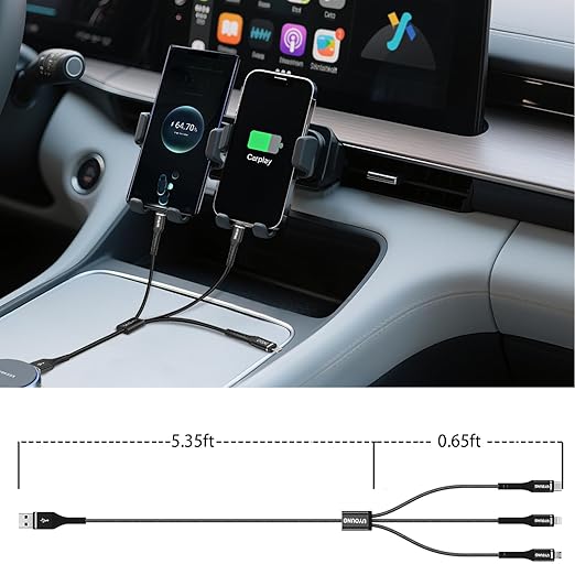 Multi Charging Cable 2Pack 6FT, 3 in 1 Charger Cable Braided Universal Phone Charging Cord with Lightning/Type C/Micro USB Ends, Multiple USB Cable for iPhone/Samsung/Google Cell Phones and More