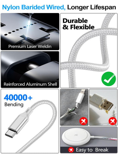 4-in-2 Multi Charging Cable for Apple Watch Charger/iPhone/Galaxy Charger