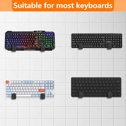 Appacare 2-in-1 Keyboard Wall Mount - Metal Hanger with Adhesive & Screws, Fits Mechanical Keyboards Up to 3cm Thick