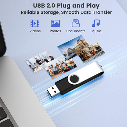 ABLAZE 8GB USB C Flash Drive 10 Pack, OTG USB 2.0+Type C Memory Stick
