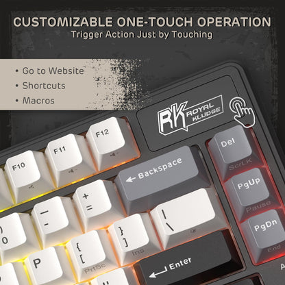 RK ROYAL KLUDGE L75 Wireless Gasket RGB Mechanical Gaming Keyboard w/Knob