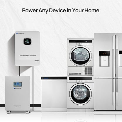 ECO-WORTHY Home Power Station Backup Power,14336Wh LiFePO4 Battery Support Communication,10KW Inverter,for Home Backup,Emergency,Solar System Components