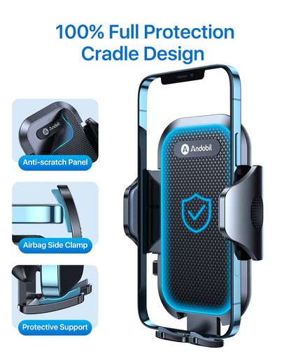 andobil 2026 Upgraded Car Phone Holder Mount for Vent, Military Sturdy Metal Clip Air Vent Phone Holder for Your Car Easy Used Cell Phone Car Mount for iPhone 17 Pro Max 15 14 13 Samsung S26 S25