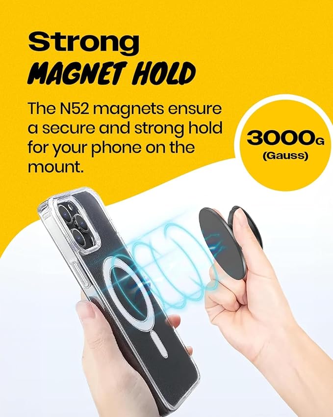 Magnetic Silicone Suction Cup Phone Mount with Hands-Free Stand - Perfect for Selfies, Videos, Durable, Secure Grip, One-Touch Holding, Lightweight, Sleek Design (White)